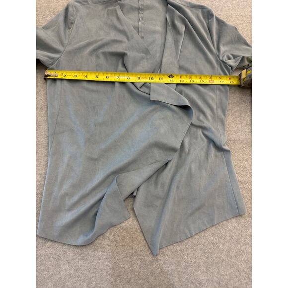 Zara Light Blue Faux Suede Light Blue Draped Jacket Small Excellent Condition - Picture 10 of 10